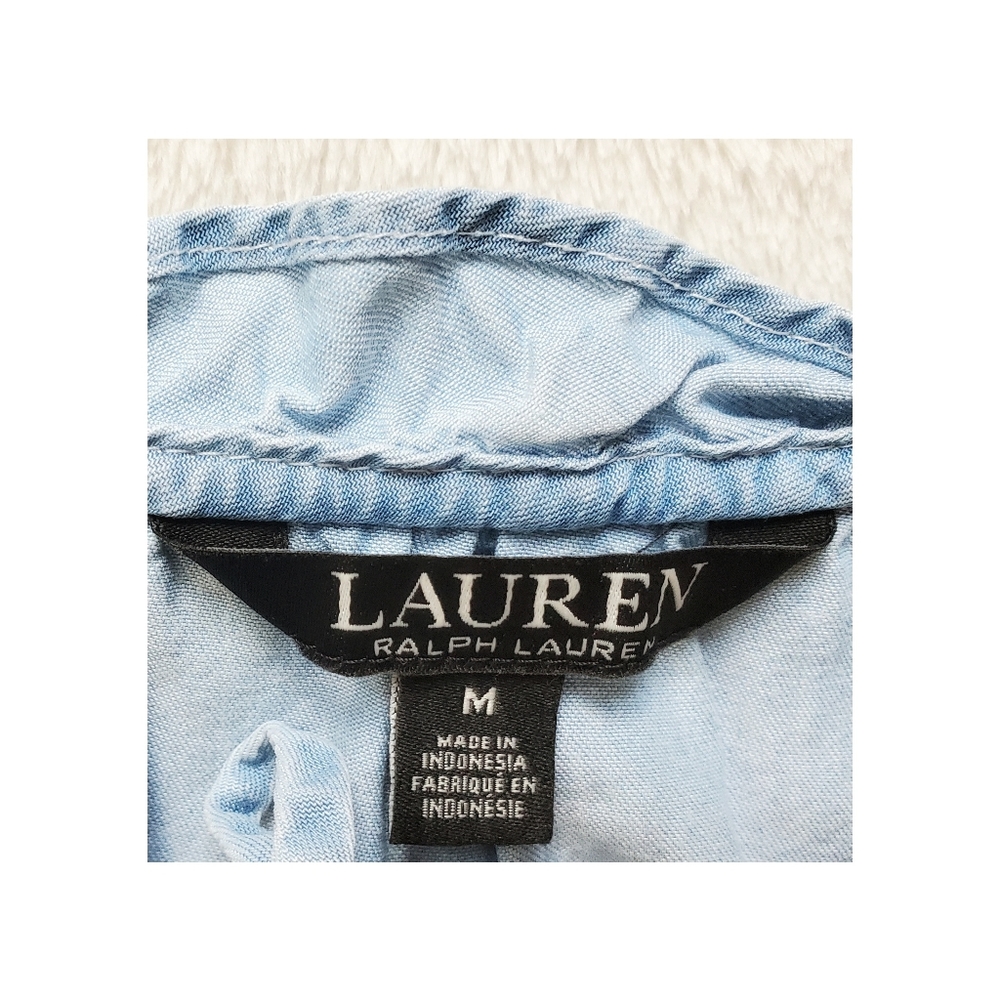 Lauren Ralph lauren ruffle top Lyocell siz4 Medium - Picture 7 of 7